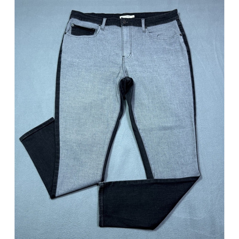 Levis 721 Highrise Skinny Jeans Womens 34x30 Gray Black Two-Tone Colorblock Boho